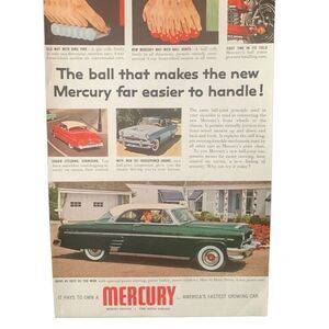 Vintage 1954 Mercury Ball Makes It Easier Ad Advertisement